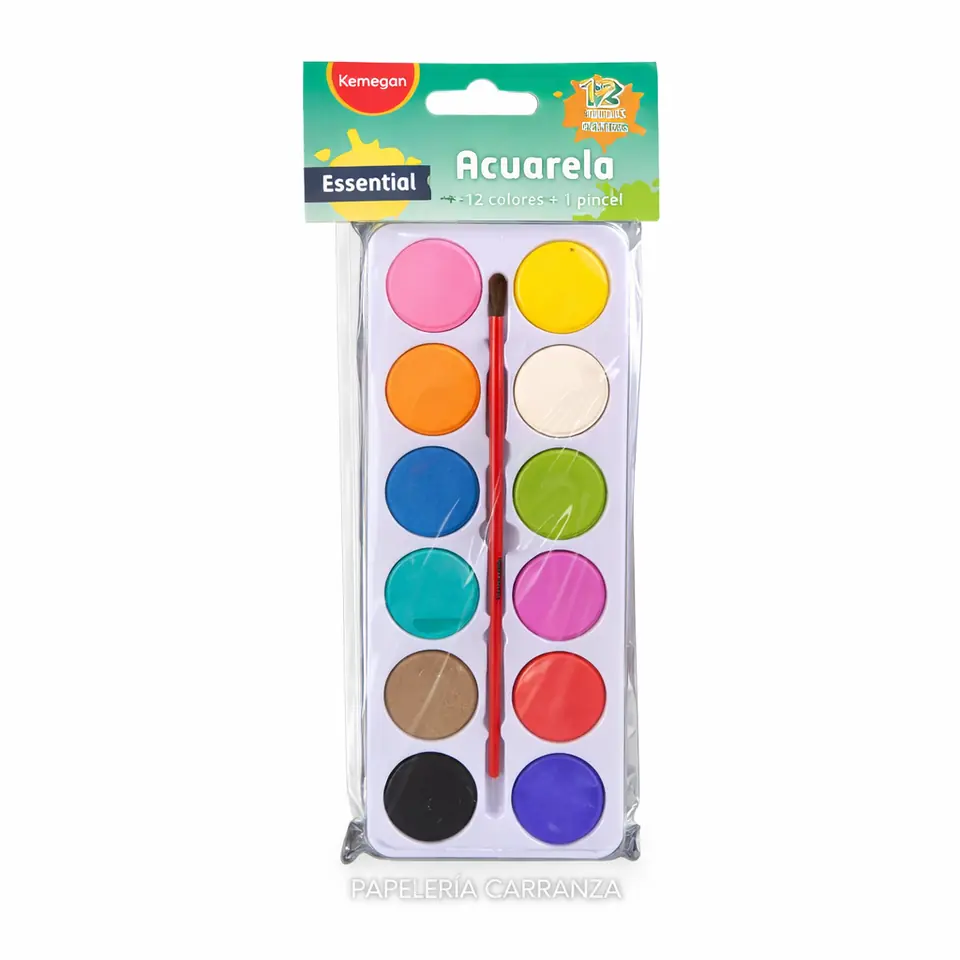 Acuarelas KEYROAD Escolar x  12 Colores + PINNCEL