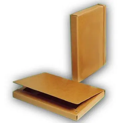 CAJA CON SOLAPAS // 4 CM ECOLÓGICA //  C/ELASTICO ** (Oficio)