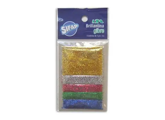 Brillantina Gibre * Sifap * Blister x 5 sobres Surtidos