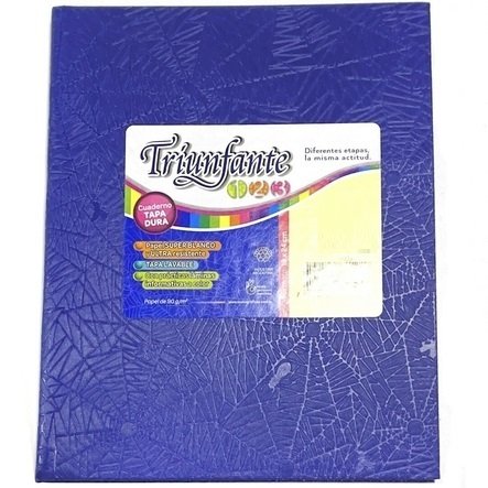 Cuaderno Tapa Dura Forrado Araña // AZUL TRIUNFANTE // 100 HOJAS RAYADO (TAMAÑO GRANDE N°3 / A3) 19x24