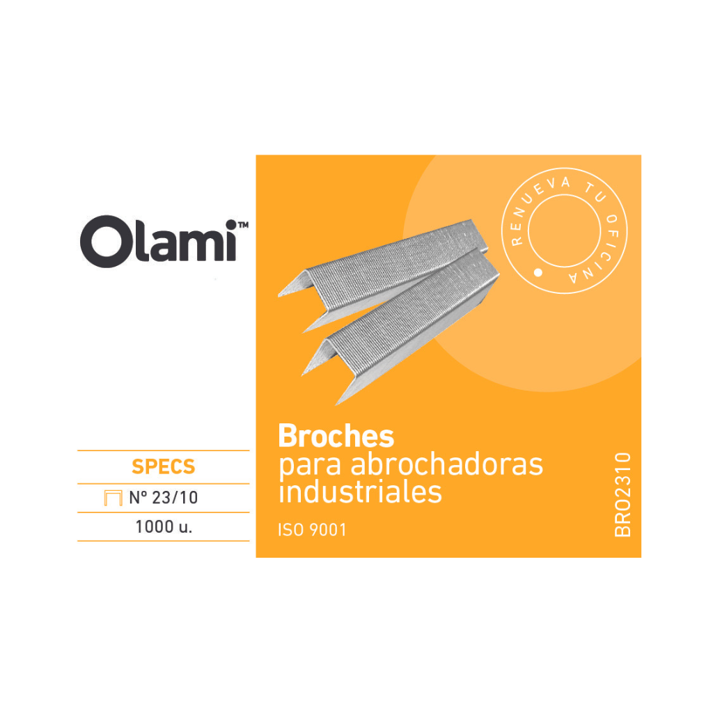 BROCHES PARA ABROCHADORAS INDUSTRIALES " OLAMI 23/10 "