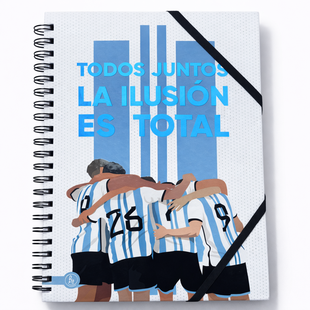 CUADERNOS UNIVERSITARIO C/ ESPIRAL 28 X 20 RAYADO ” TODOS JUNTOS (ARGENTINA) ” A4 RY DESIGN