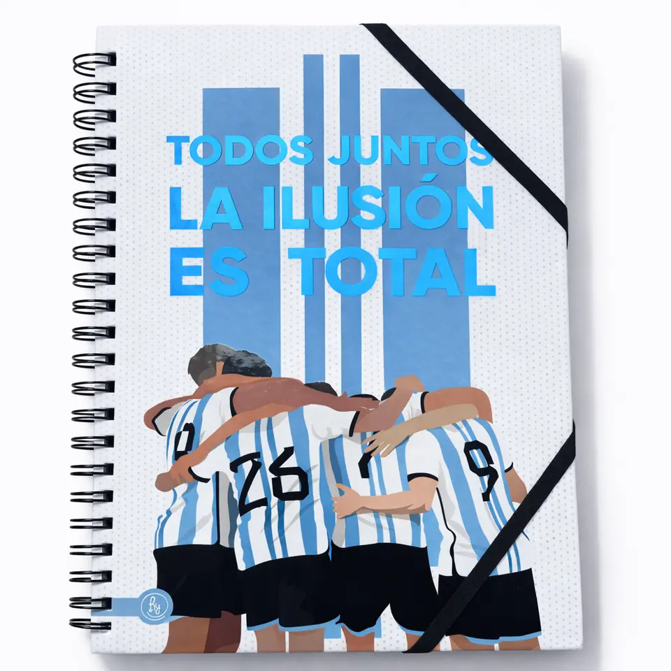 CUADERNOS UNIVERSITARIO C/ ESPIRAL 28 X 20 RAYADO ” TODOS JUNTOS (ARGENTINA) ” A4 RY DESIGN