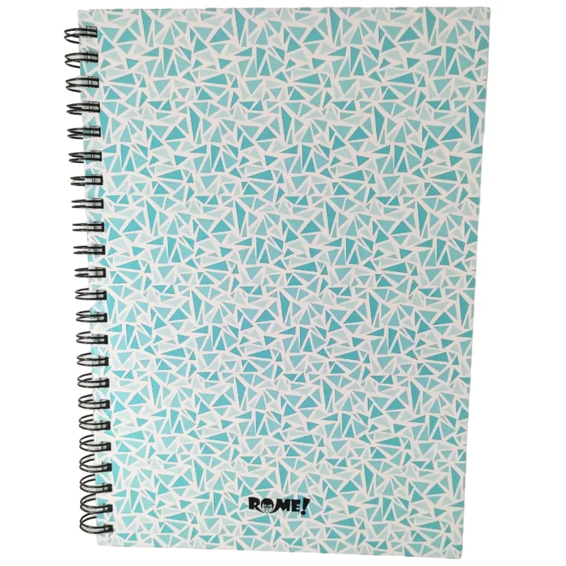 CUADERNOS UNIVERSITARIOS C/ ESPIRAL ” Celeste Pastel Mosaicos ” ROME A4 Hojas Rayadas