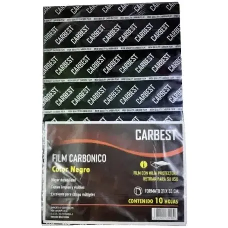 Papel Carbonico CARBEST * NEGRO * X 10 UNIDADES Tamaño Oficio