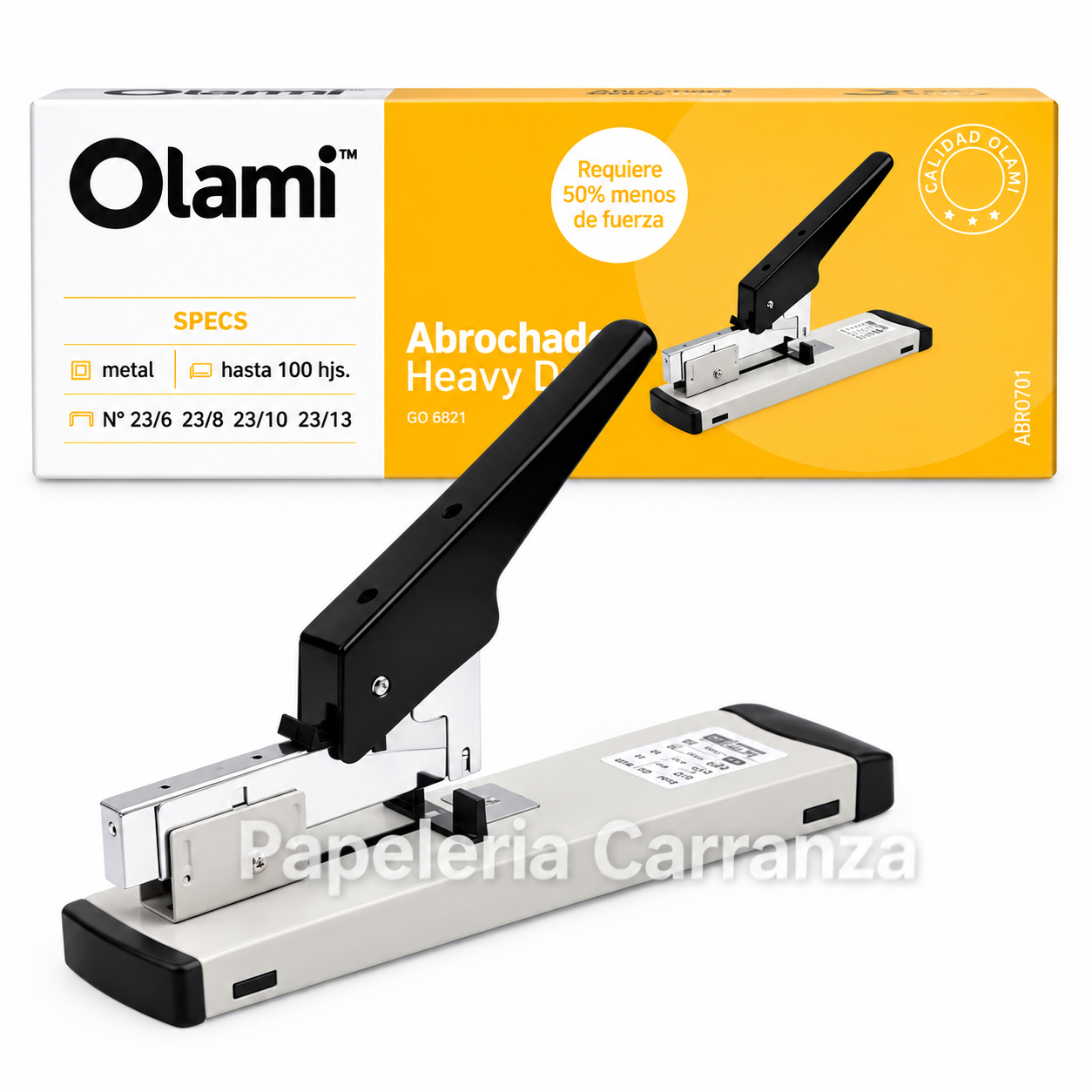 ABROCHADORA OLAMI HEAVY DUTY P/ 100 Hojas REFORZADA Metal