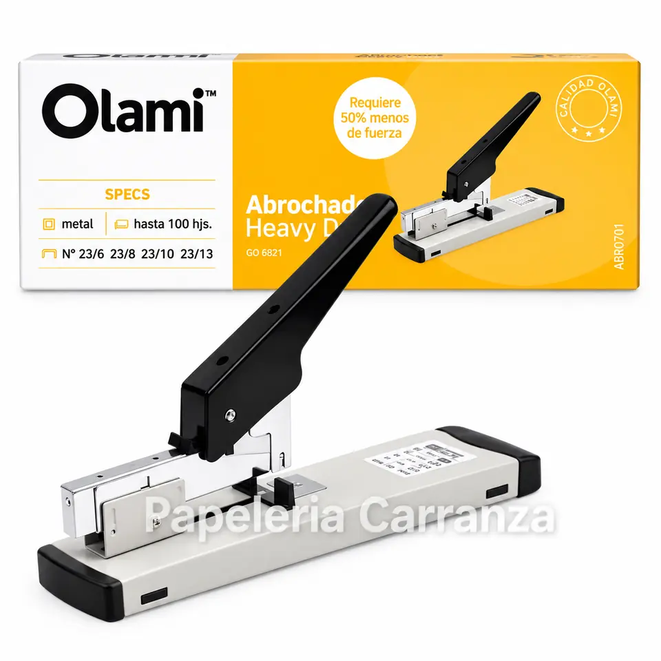 ABROCHADORA OLAMI HEAVY DUTY P/ 100 Hojas REFORZADA Metal