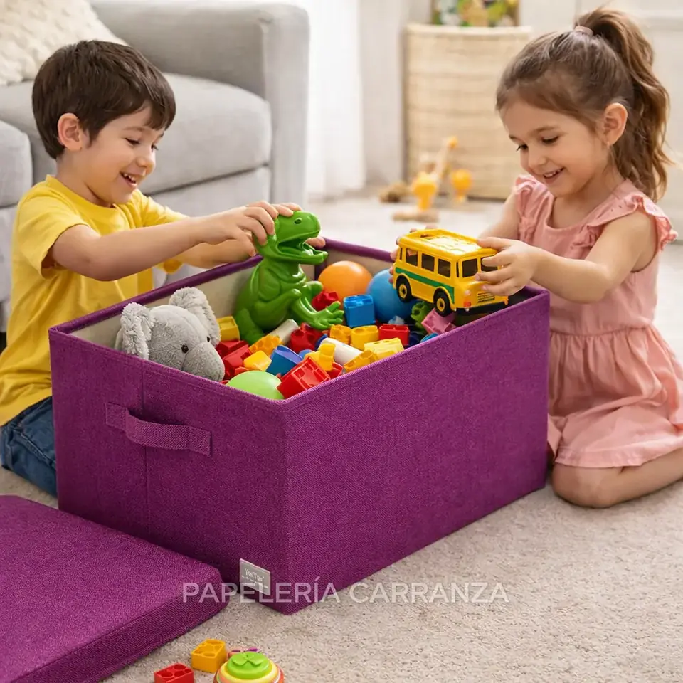 Caja Rigida Plegable - Bordó - Organizadora  con Tapa Extra Grande (Color Exacto en la Ultima Foto)
