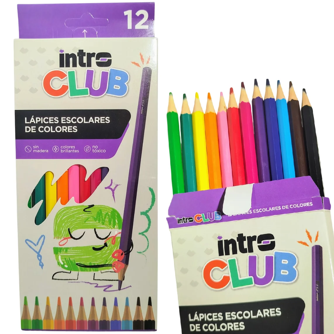 Lapices de colores -INTRO CLUB x 12-  Largos