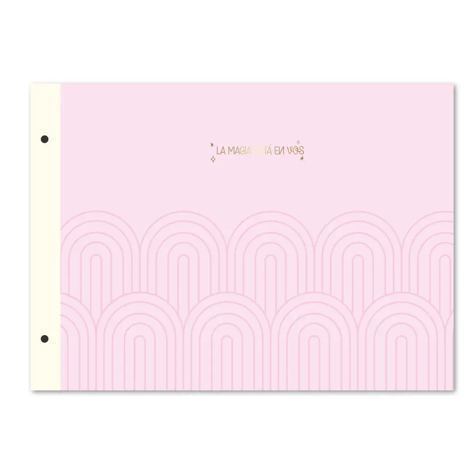 Tapa de Carpeta de dibujo N5 " LA MAGIA ESTA EN VOS " ROSA PASTEL