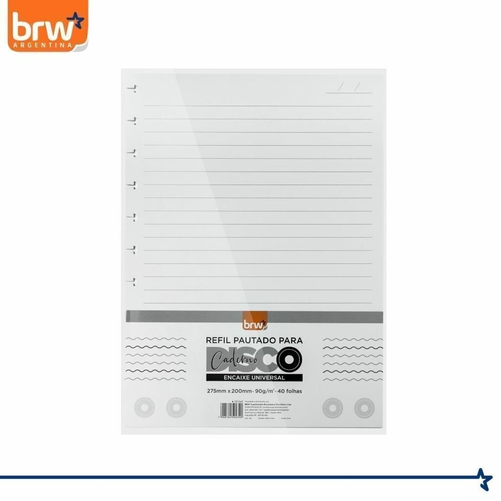 Repuesto Discos * Rayado A4 * Para Cuaderno Inteligente x 40 Hojas Tamaño 90 Gr