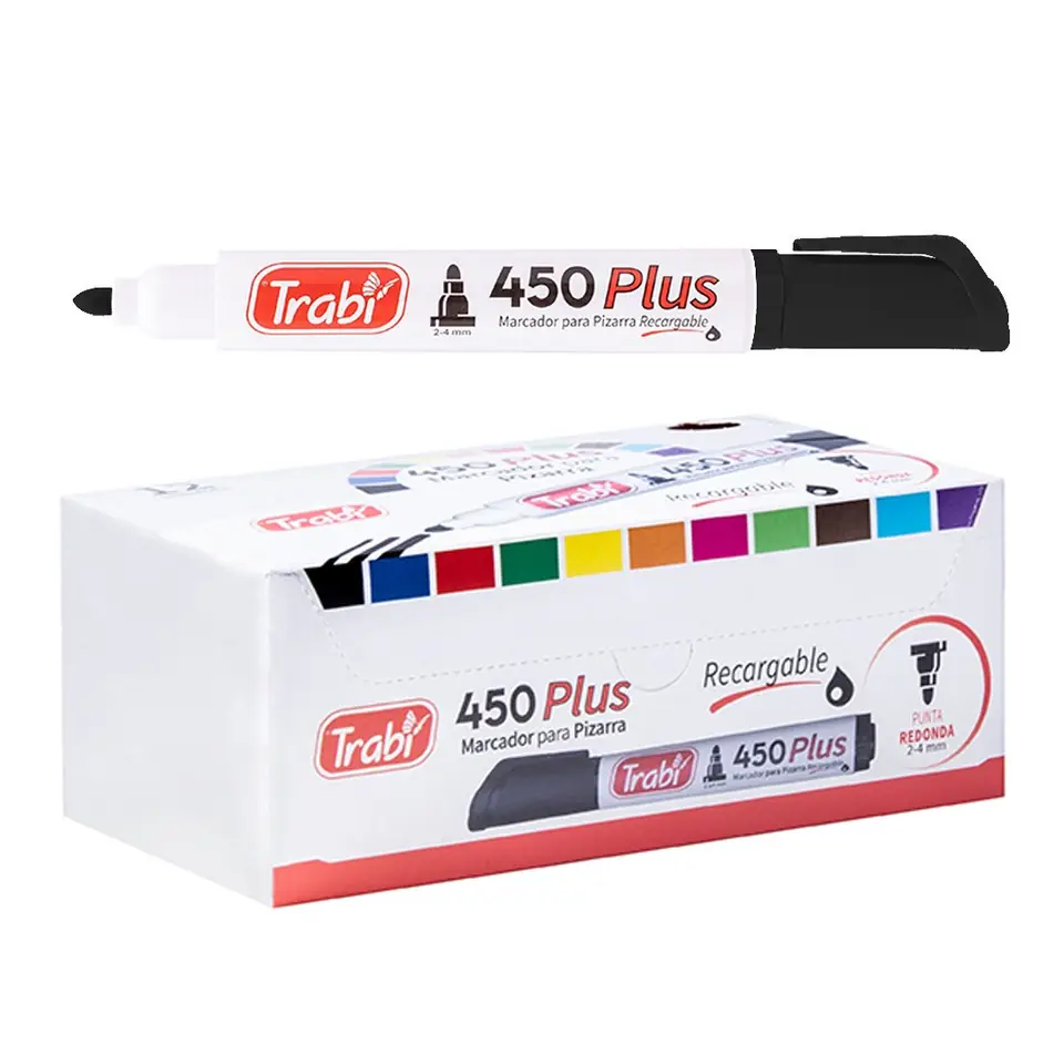 ||OFERTA EFECTIVO / TRANSFERENCIA|| Marcador para Pizarra ** Negro 450 (CAJA x 12) **  RECARGABLE Trabi