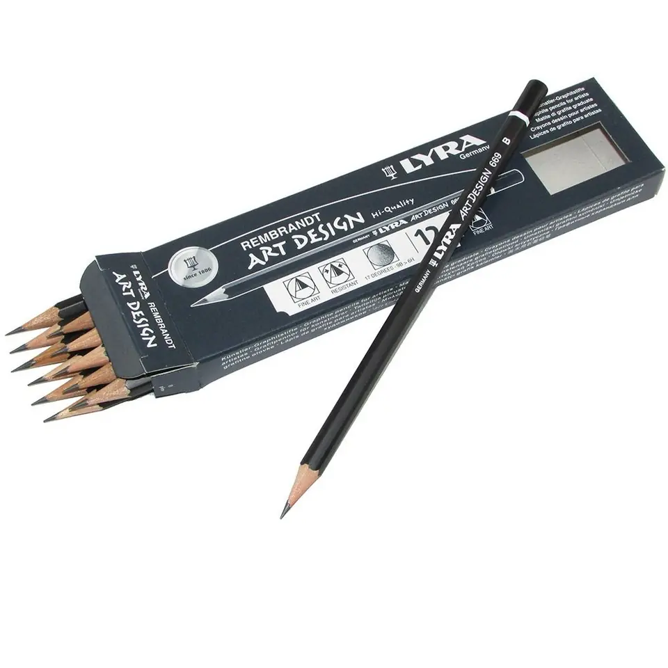 Lapiz Tecnico Negro LYRA Grafito PREMIUM ** PARA DIBUJO ** x unidad