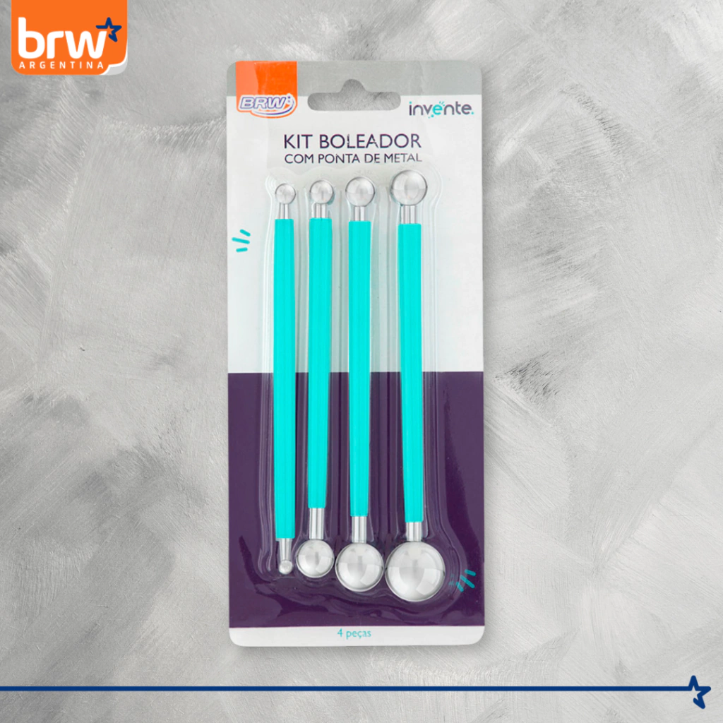 KIT BOLEADOR ESTECAS BRW * 4 UNIDADES (8 PUNTAS) REDONDAS METAL