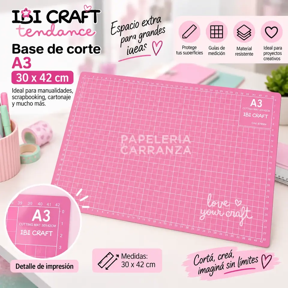 BASE DE CORTE * Rosa Ibi Craft * A3 (GRANDE)