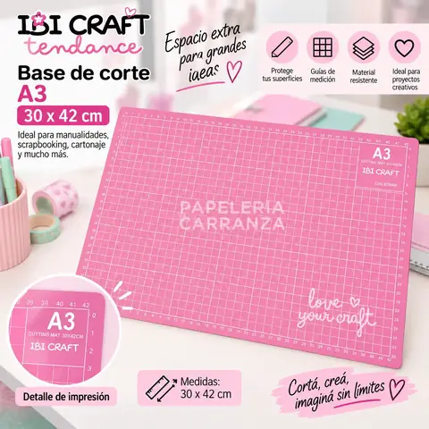 BASE DE CORTE * Rosa Ibi Craft * A3 (GRANDE)