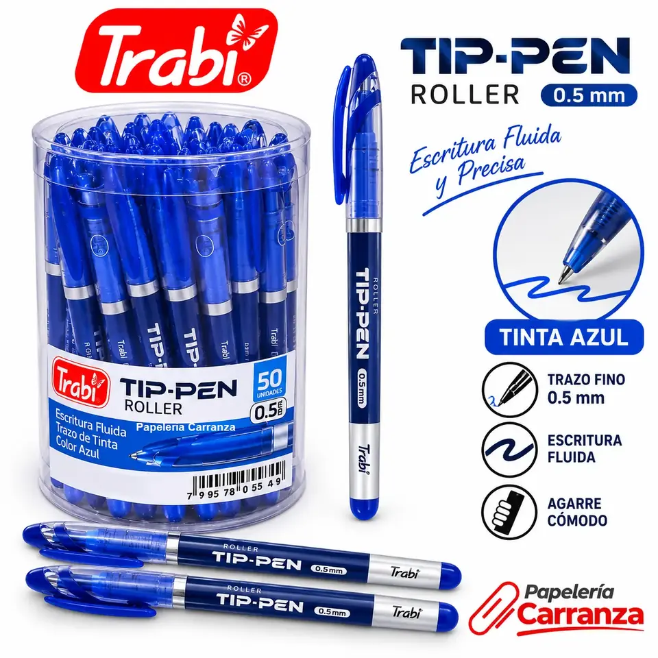 Lapiceras Roller "Trabi TIP PEN" Tinta AZUL 0,5mm