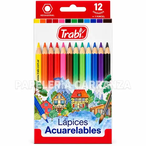 Lapices Trabi x 12 Largo // ACUARELABLES // + 1 Pincel