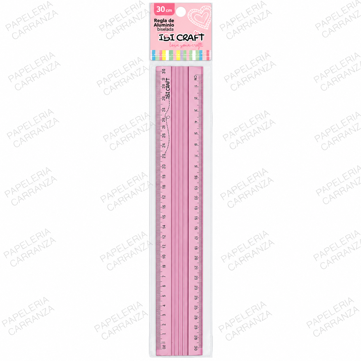 Regla de Aluminio "30 CM" Metalica Ibi Craft Biselada