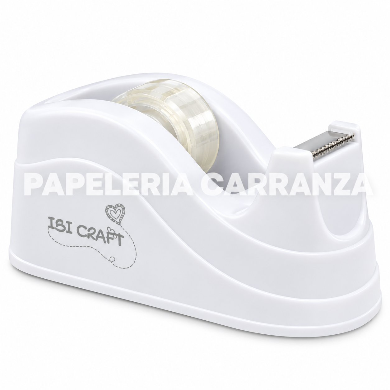 Porta Rollo Cinta Adhesiva * Blanco * Ibi Craft Tendanse (Tamaño Mediano) para cintas de 12 / 18 cm
