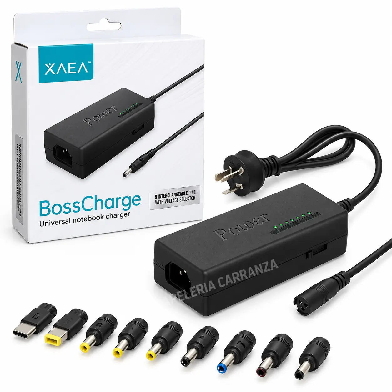 Cargador P/ Notebook - XAEA BOSS CHARGE - 9 Puntas Intercambiables Universal