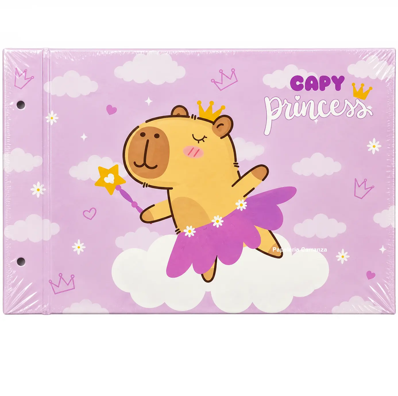 Tapa de Carpeta de dibujo N5 " CAPY PRINCESS " CAPYBARA