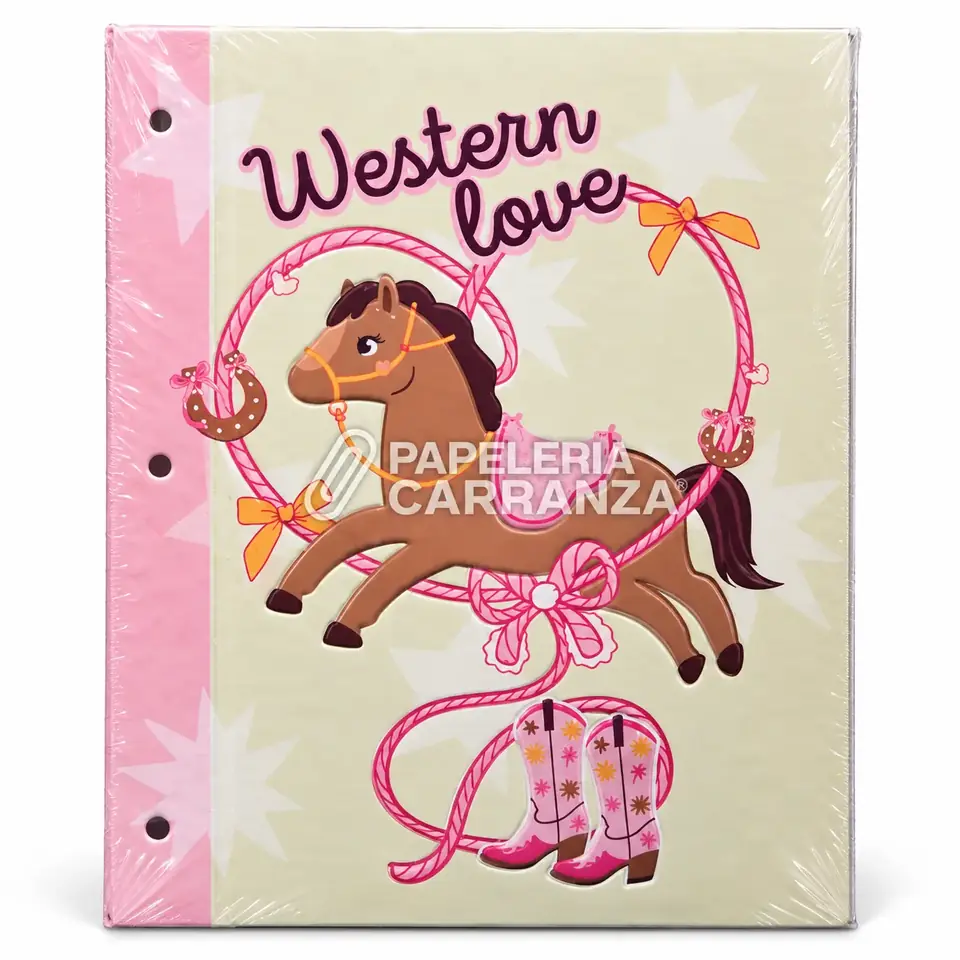 Tapa de Carpeta Escolar N3 " WESTERN LOVE " LOBO