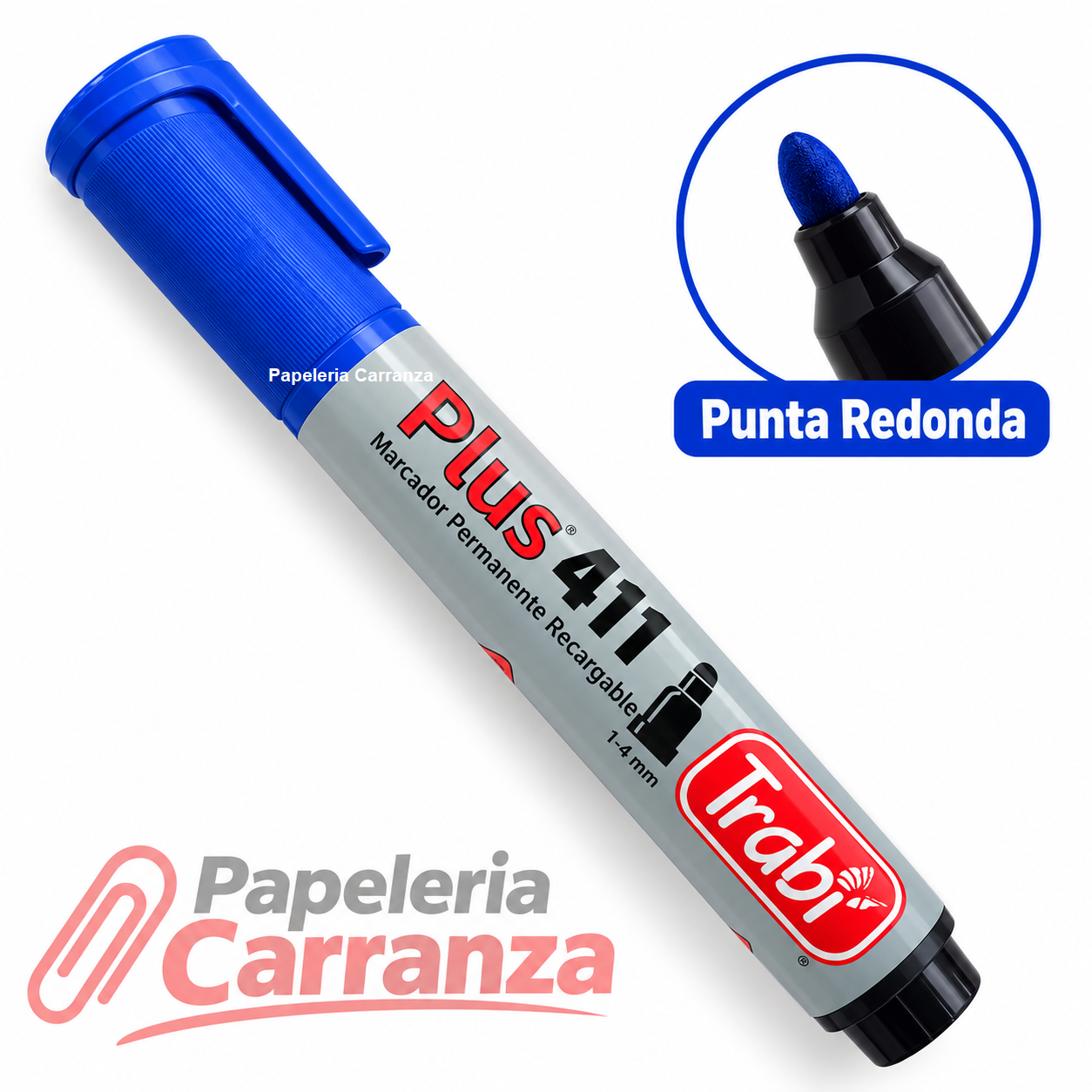 Marcadores Permanentes * Azul * TRABI Punta Redonda 411