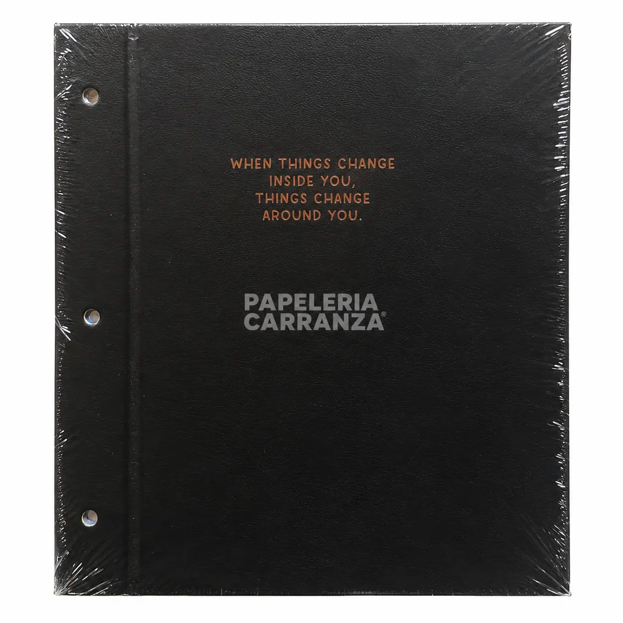 Tapa de Carpeta Escolar N3 " CHANGE (NEGRA LISA) " LOBO