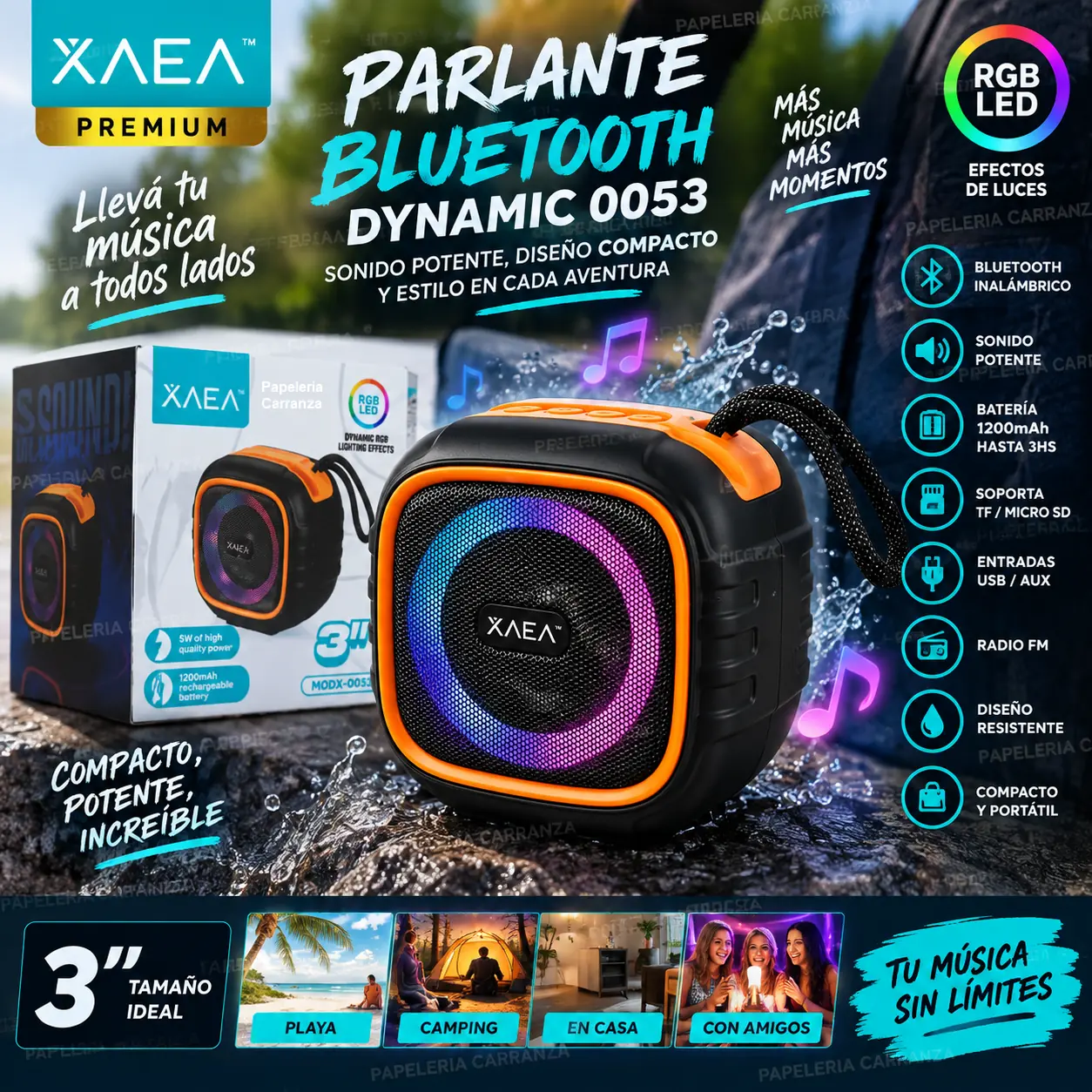 Parlante XAEA "DYNAMIC 0053" 3" Bluetooth Inalámbrico (PREMIUM)