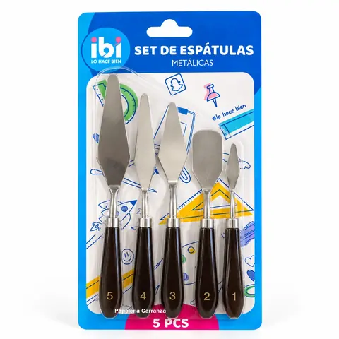 Kit de Espatulas Metalicas x 5 unidades Ibi Craft