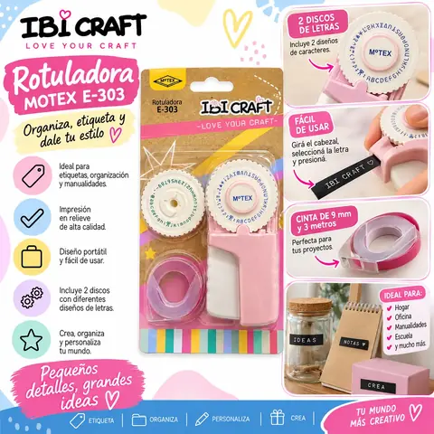 Rotuladora Ibi Craft Rosa Motex E-303 Kit de 2 Discos