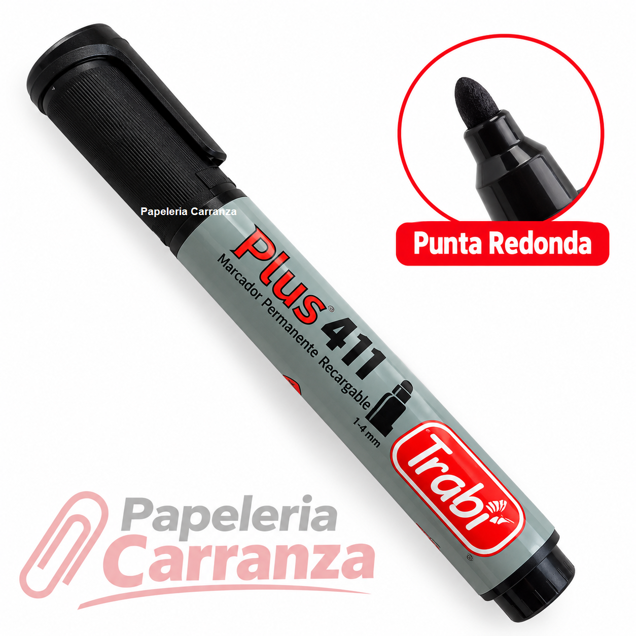 Marcadores Permanentes * Negro * TRABI Punta Redonda 411