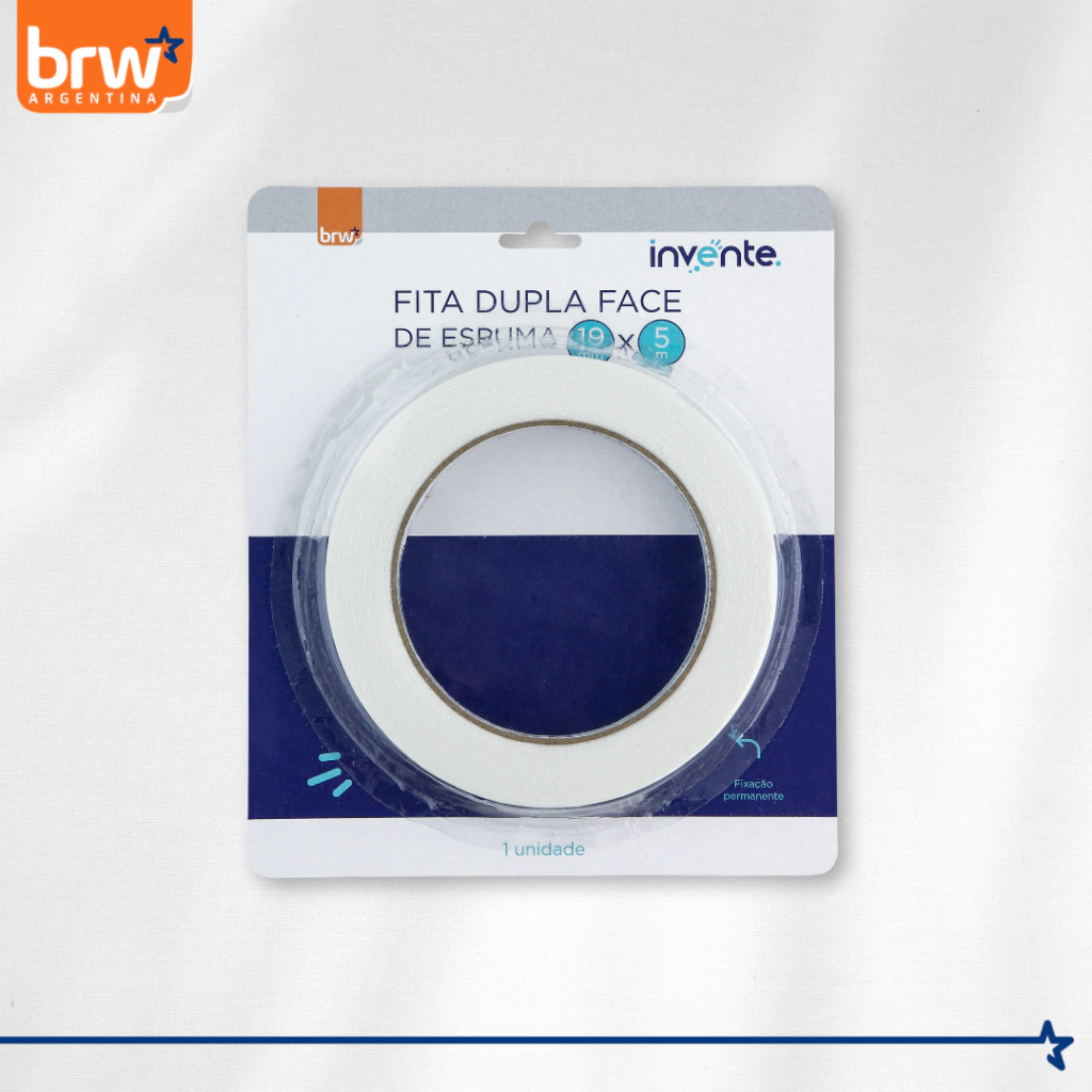 Cintas Bifaz - BRW - 19mm x 5 mts Doble Faz x 1mm espesor (Para Interior)