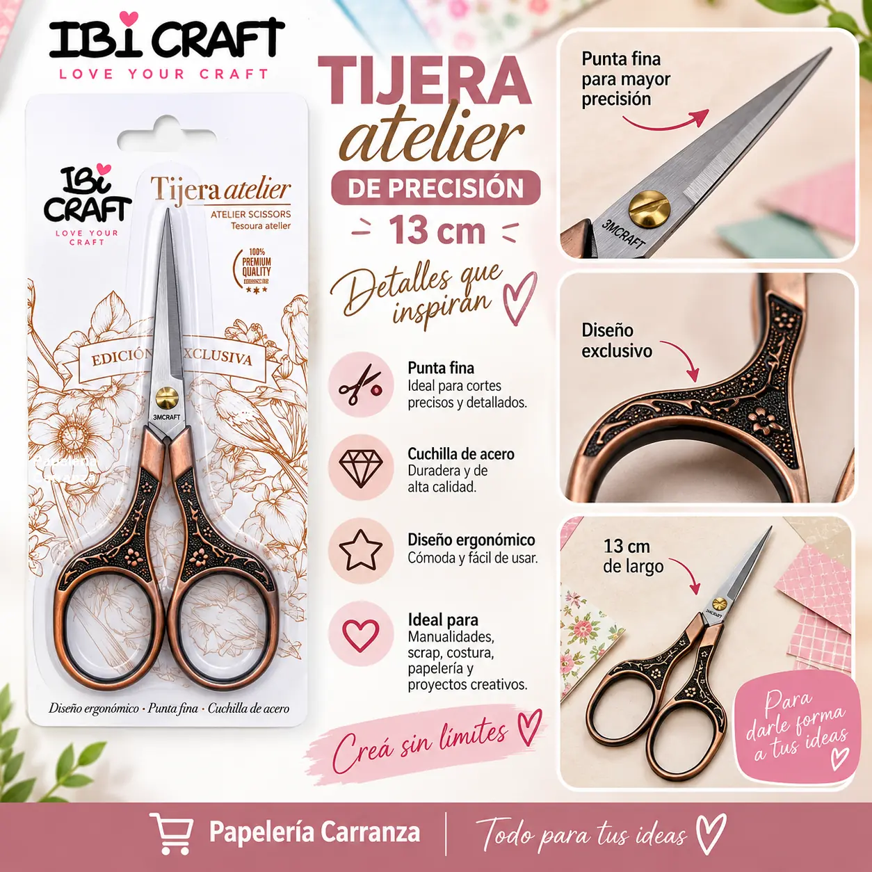 TIJERAS Atelier IBI CRAFT de Precisión Multi uso Edicion Exclusiva - Trabajos Finos