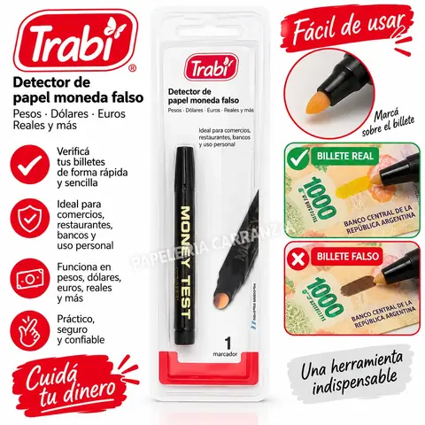 Marcador de Billetes Falsos " Trabi " (detecta papel moneda)