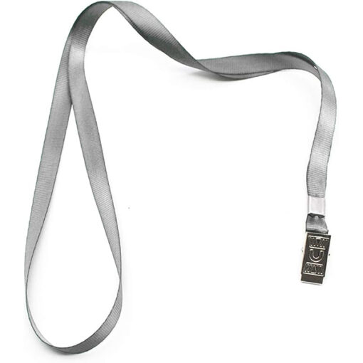 Cordón gris - Bolsa x 50 unidades - para Credencial con clip Bulldog metálico