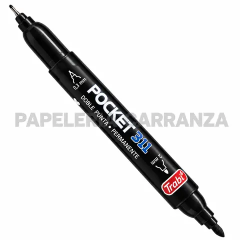 MARCADORES INDELEBLE NEGRO 311 TRABI 2 PUNTAS (FINO 2MM Y ULTRAFINO 0.3MM)