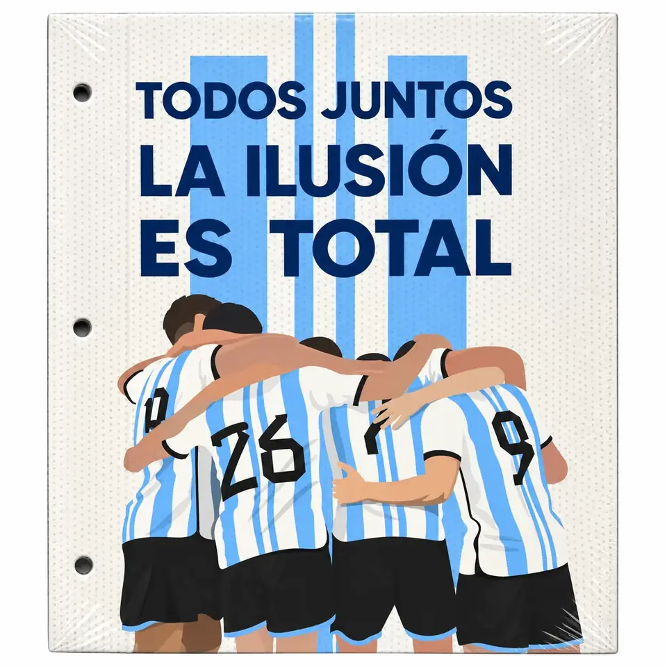 Tapa de Carpeta Escolar N3 " LA ILUSION ES TOTAL (SELECCION ARGENTINA) " LOBO