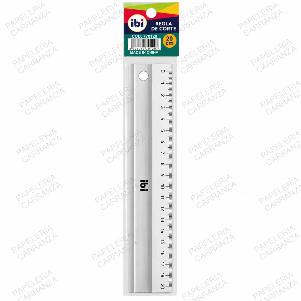 Regla de corte "20 CM" Metalica Ibi Craft con Anti Deslizante