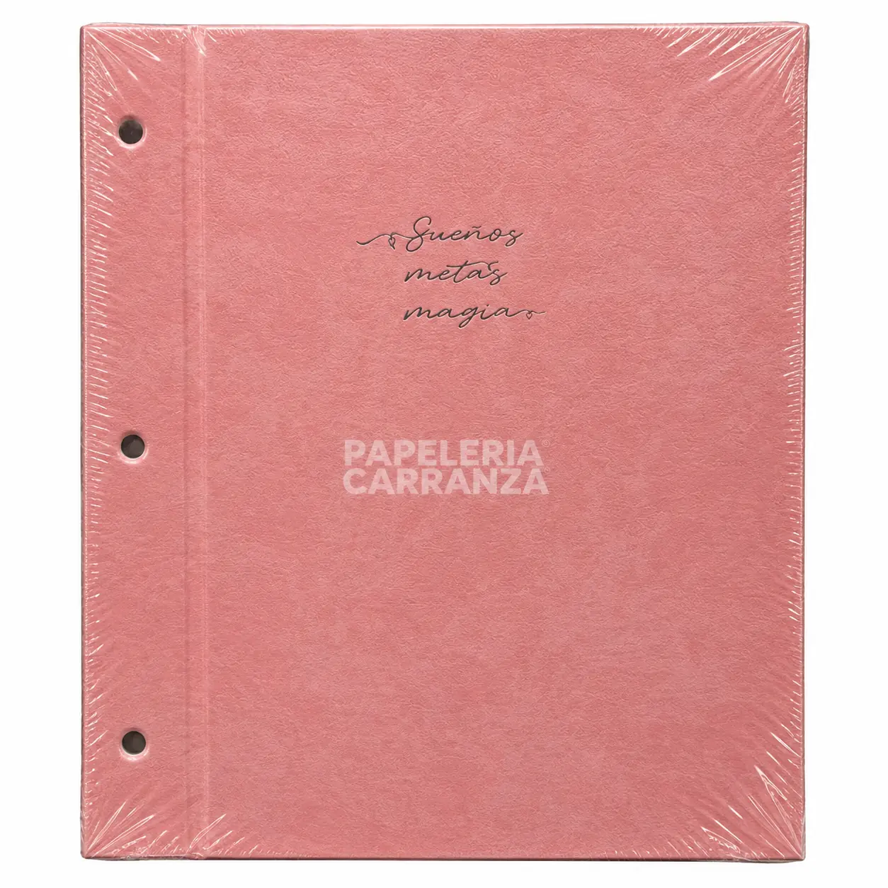 Tapa de Carpeta Escolar N3 " SUEÑOS Y METAS (ROSA LISA) " LOBO
