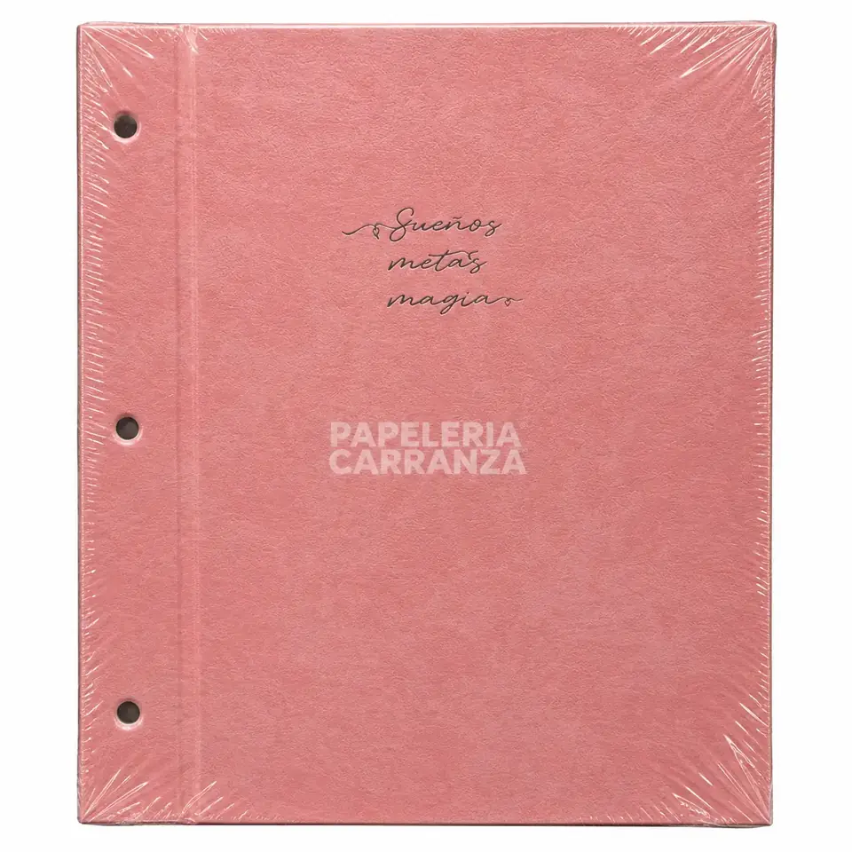 Tapa de Carpeta Escolar N3 " SUEÑOS Y METAS (ROSA LISA) " LOBO