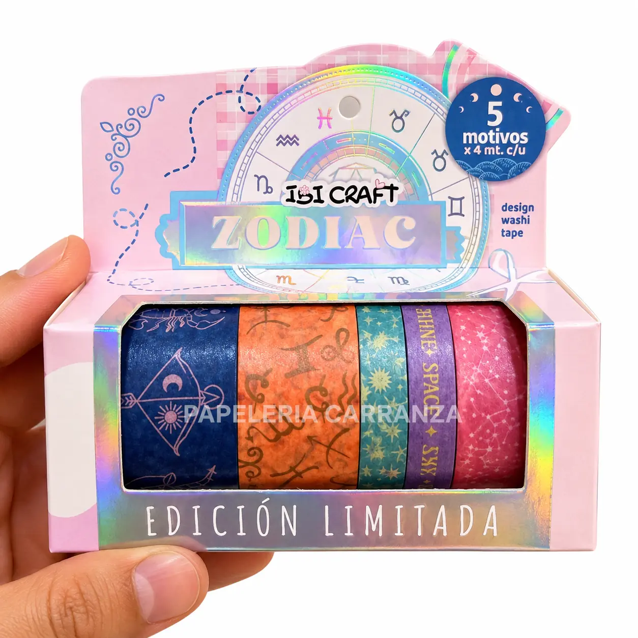 CINTA Ibi Craft " ZODIAC X 5 UNIDADES " 4 MTS WASHI TAPE DECORATIVA