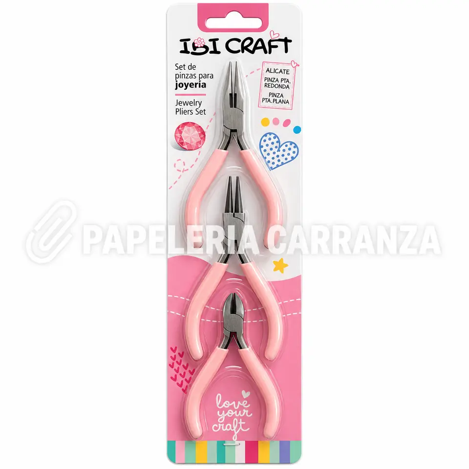 Set de Pinzas - Ibi Craft x 3 unidades - Manualidades Y Bijouterie (Alicate, Pinza punta redonda, Pinza punta plana)