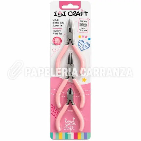 Set de Pinzas - Ibi Craft x 3 unidades - Manualidades Y Bijouterie (Alicate, Pinza punta redonda, Pinza punta plana)