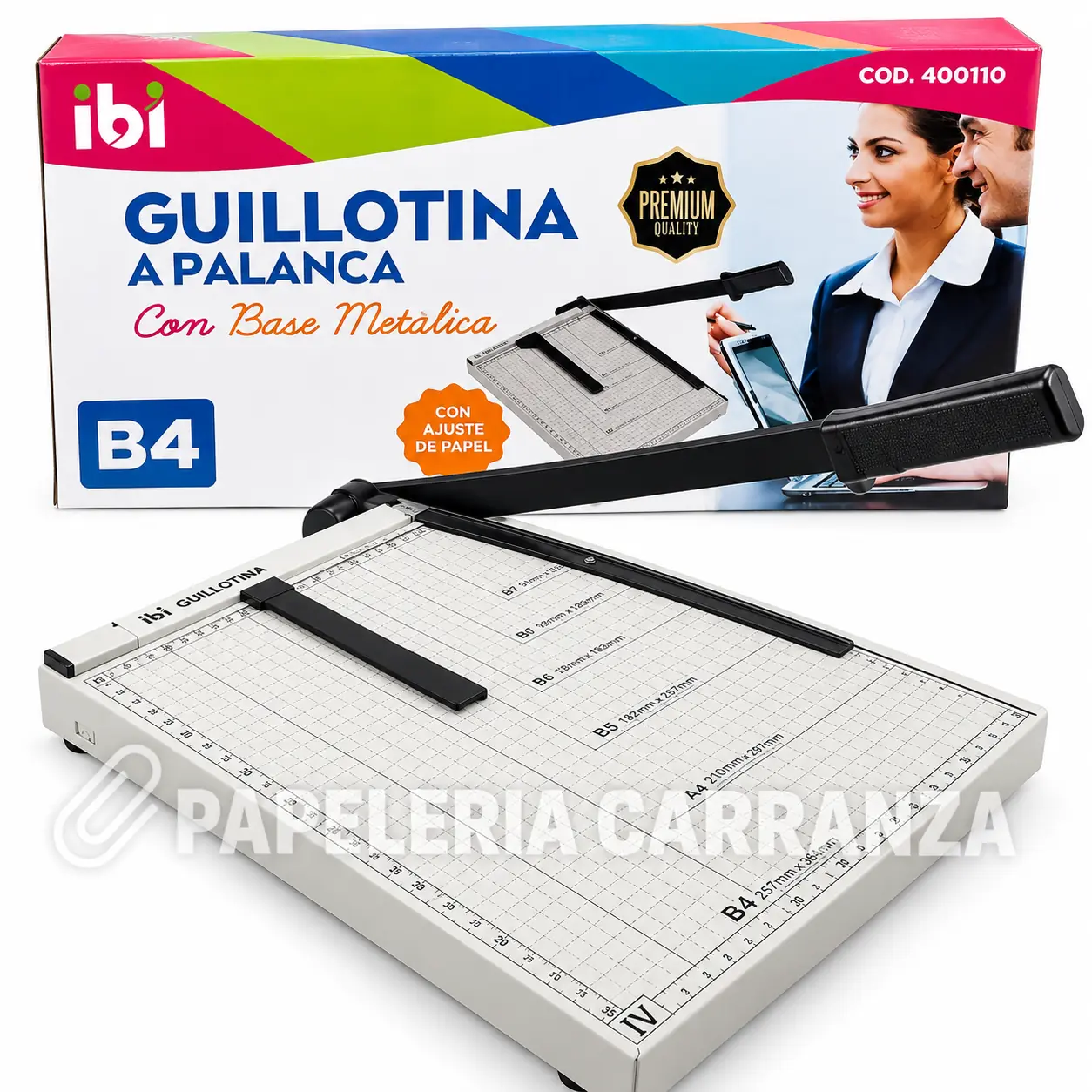 Guillotina Cizalla - Palanca B4 Ibi Craft - Auto-Afilante Metal de corte (Corta B4 - Oficio - A4 - A5, etc)