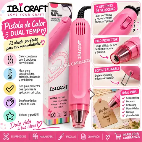 Pistolas Calor Ibi Craft Dual Temp Decapado Embossing Crafters Profesionales