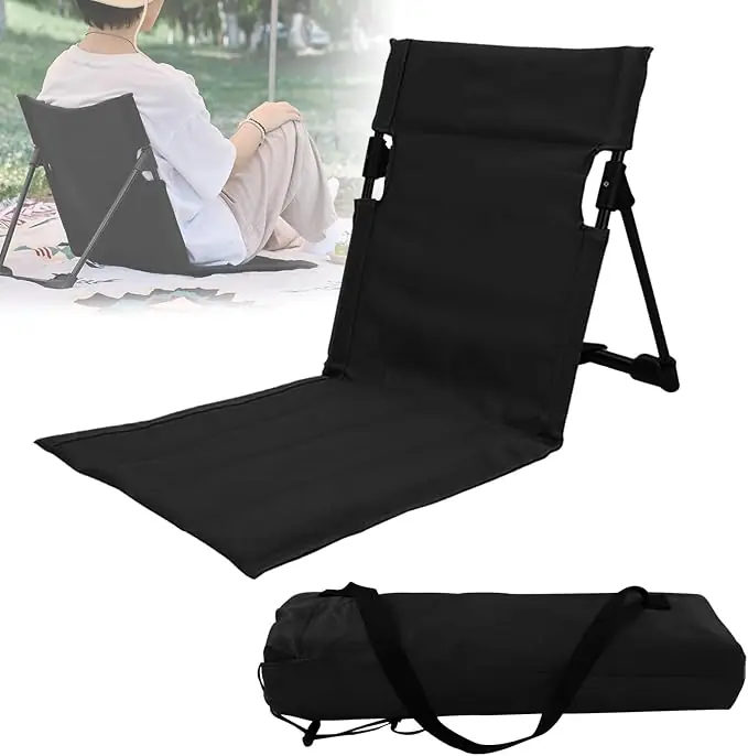 REPOSERA PLEGABLE - NEGRA - COMPACTA SIN PATAS // Apoyá la espalda cuando vas al parque / Rio / Playa SIN ENSUCIARTE //