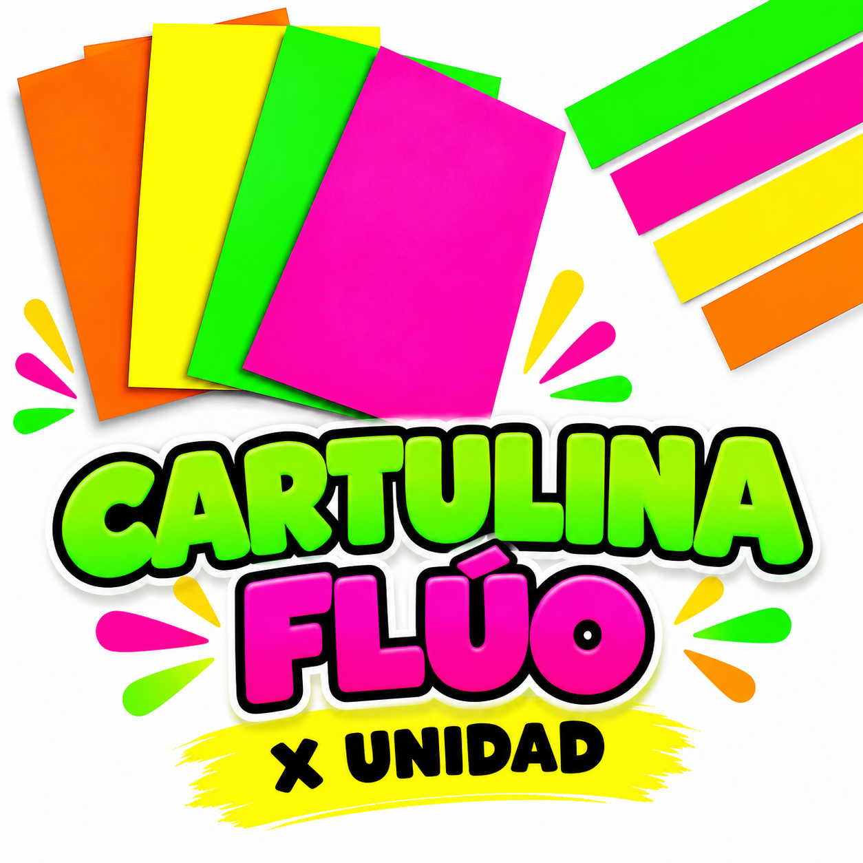 CARTULINA FLÚO (NEÓN) x unidad
