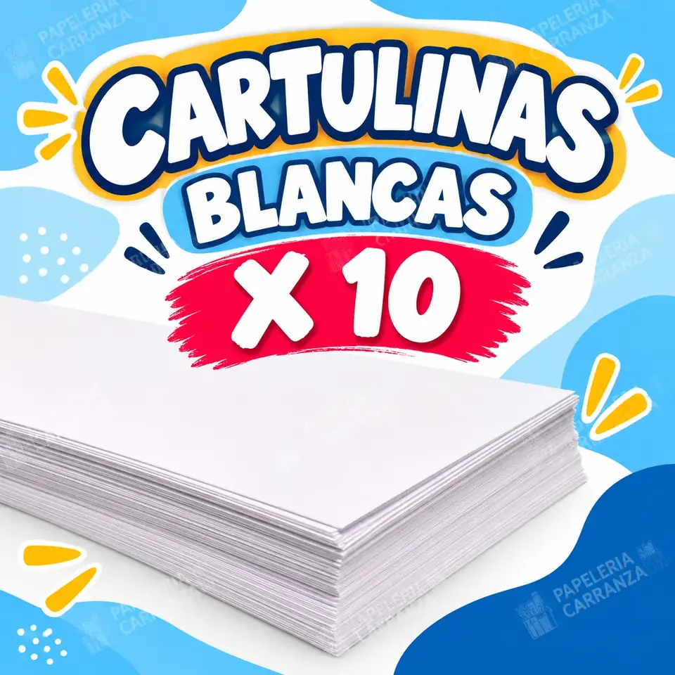 ..||OFERTA EFECTIVO / TRANSFERENCIA|| PROMO CARTULINAS * BLANCAS * x 10 unidades